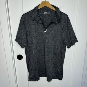 Zyia Active Charcoal Heather Sport Ventilation Polo Shirt Size XL